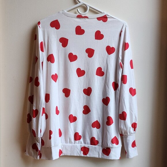 Amazon IVAY Red Heart Printed Long Sleeve Jersey Size Medium - Picture 16 of 16